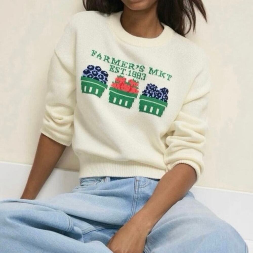 525 America Farmers Market crewneck Sweater pullover Size
Medium